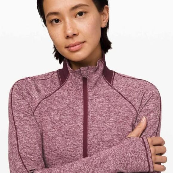 Lululemon Half Zip Pullover Heathered Garnet Size 8 - Picture 3 of 7